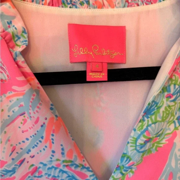 Lilly Pulitzer Vibrant Pink and Blue Midi Dress - Picture 2 of 4